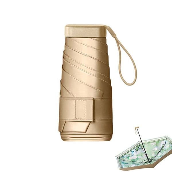 Portable Mini Umbrella Windproof Waterproof UV Protection coating 6 Folding Sun Rain Compact Umbrellas Pocket Lightweight Small Travel Parasol Women Gift JY1246