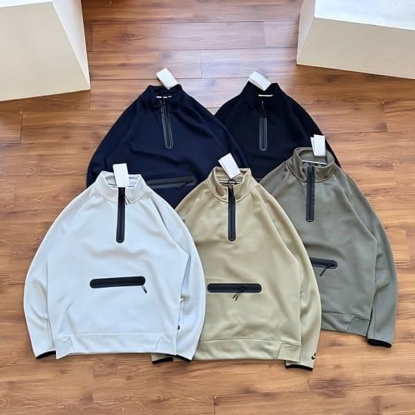Designer hoodies spring and autumn new tech fleece half zip raglan sleeves stand collar pullover sweater casual sports jacket unisex sports sweater