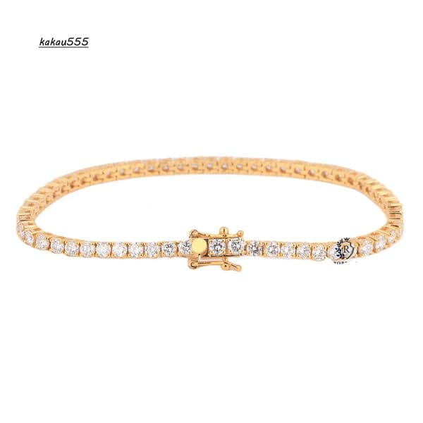 2.9MM Moissanite Diamond Tennis Chain Iced Out 18K Gold Plated Hip Hop Necklace for Men Women