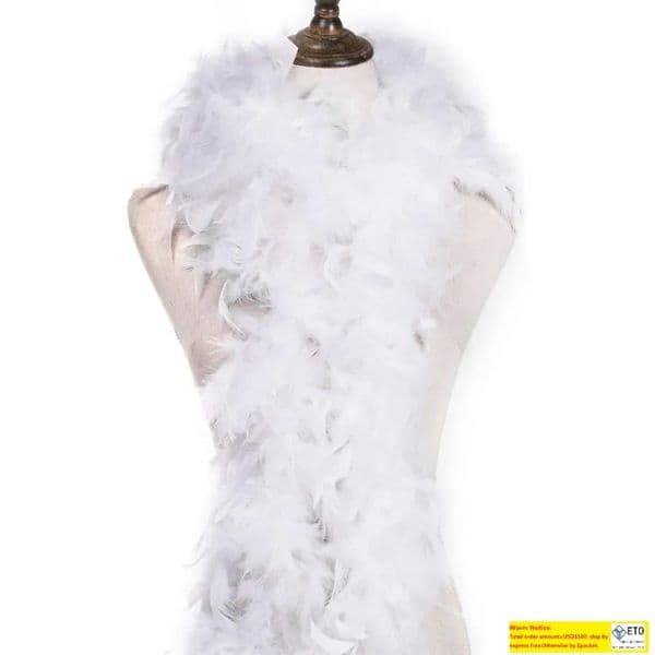 2yard Fluffy White TurkeyFeather Boa About 40 Grams Clothing Accessories Chicken Feather Costume/Shaw/ Feathers For Crafts Party LL