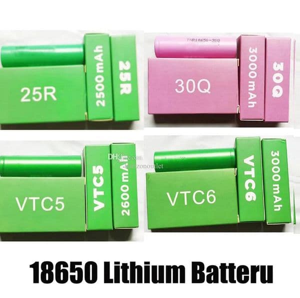 High Quality 30Q VTC6 INR18650 Battery 25R HE2 2500mAh VTC5 3000mAh VTC4 INR 18650 Lithium Rechargeable Li-ion Batteries Cell For Samsung Sony Cells