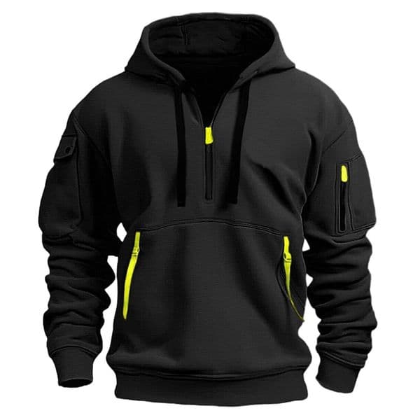 2025 Autumn Winter Sports Casual Pullover Zipper Multi-Pocket Men's t shirt Hoodie Jacket