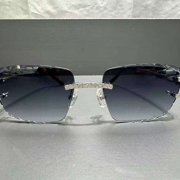 Factory Rectangle Sun Frame Women Men Sunglasses Moissanite Dia Sunglass Fashion Glasses Jewelry
