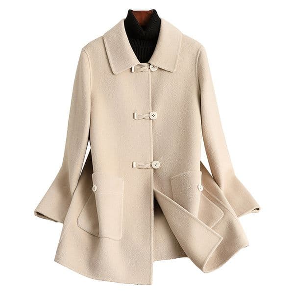 D6262 Double-faced fleece wool coat for women short 2024 autumn and winter new Chinese style mother's wear