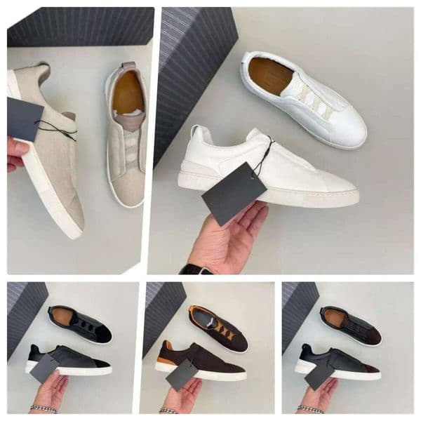 high version ermegiI dozegasz egna Men's trues Soft leathers slipperss athletic casual shoess Lightweight lefu shoeses