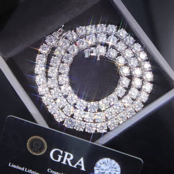 Hotsale 6.5/5 mm Tennis Diamond Chain Necklace Bracelet S925 Silver VVS Moissanite Tennis Link Fine Jewelry for Men Women
