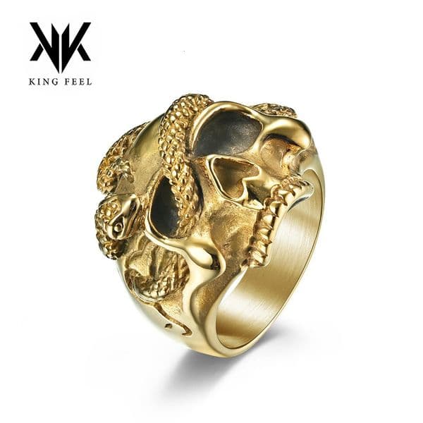 Luxury Brand Designer Jewelry European And American Hip Hop Venom Skull Ring Dark Style Rap Trendy Fashion Accessories Wholesale