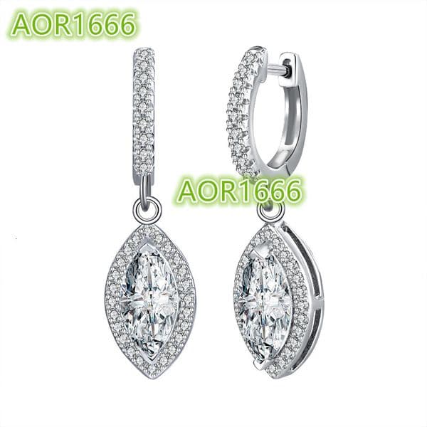 Adodo Factory Pass Diamond Tester GRA Moissanite Jewelry Fashion 1CT Marquise Cut Moissanite Drop Earrings for Women