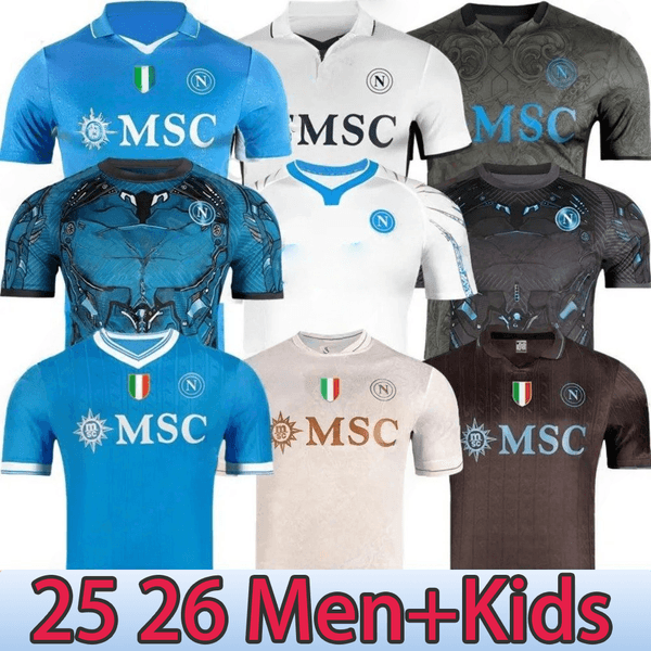25 26 Maglia SSC Napoli Cyborg Training Soccer Jerseys 2025 2026 Naples Home Away Fans Player Football Shirt Kit tops Men kids DE BRUYNE Buongiorno Neres McTominay