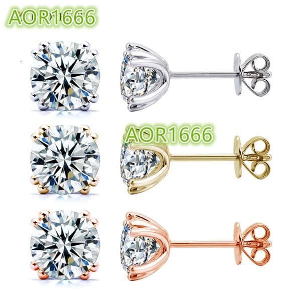 1ct 2ct 4ct IGI Cvd Diamond Fine Jewelry Earrings Real Solid 18kGold Lab Diamond Earring Wedding Engagement Ladies Earrings Gift