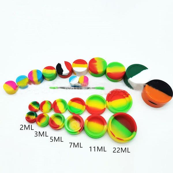 Square Round Mini 2ml 3ml 5ml 7ml 9ml 11ml 22ml Nonstick Silicone Dabs Wax Container Jar Portable Smoke Oil Box FDA Silicone Cosmetic Pill Storage Smoking Case New