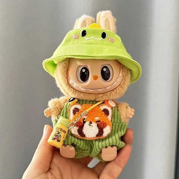 For V1 V2 Labubu Sitting Par Clothes Macaron Labubu Fabric Clothes Vegetables Shoulder Pants Labubu ClothesXJ250301