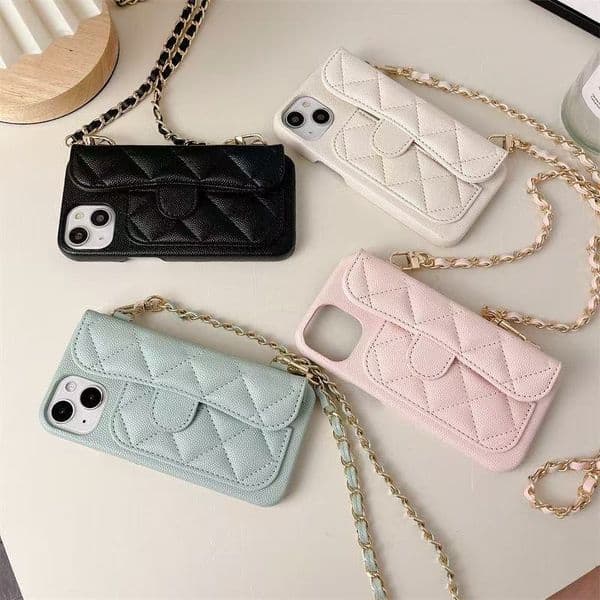 Designer Iphone 16pro 14 Case Luxurys Brand Phone Cases For Cross-body Womens Mens Designer Phonecases With Chain 13 12Promax