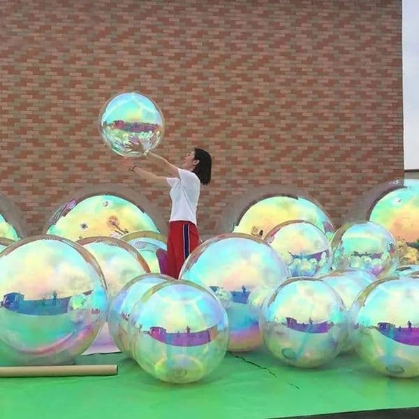 Hanging Inflatable Mirror Ball Sphere Giant Mirror Balloon For Decoration Sealed Gold Silver With Air Pump And Free Shipping