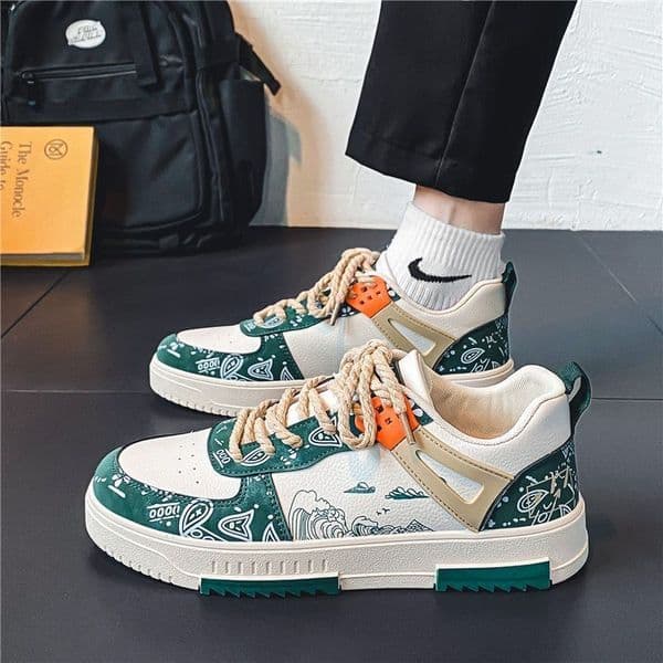 Men S Summer New Breathable Canvas Skateboarding Shoes Korean Edition Student Designer Fashion Multi Functional White Thick Soled Sports Board Shoes Men S Edition