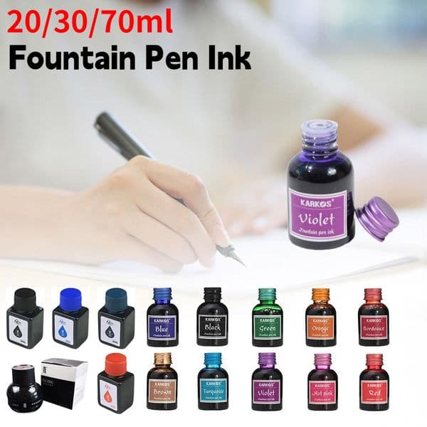 Update Wholesale 1 Bottle Pure Colorful 20/30/70Ml Pen Refilling Stationery School High Quality Calligraphy Writing Fountain Ink