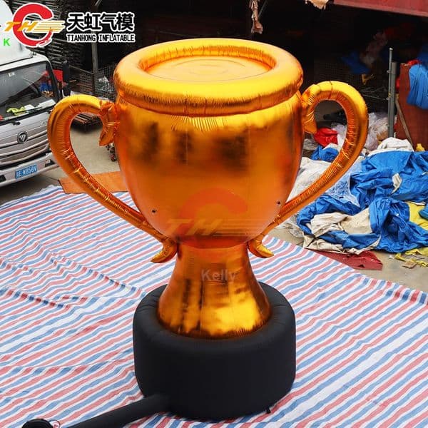 Activities 10m height (33ft) with blower Giant Inflatable Champion Award Trophy Blow Up Bouncy Golden Cup Balloon for Advertising Promotion