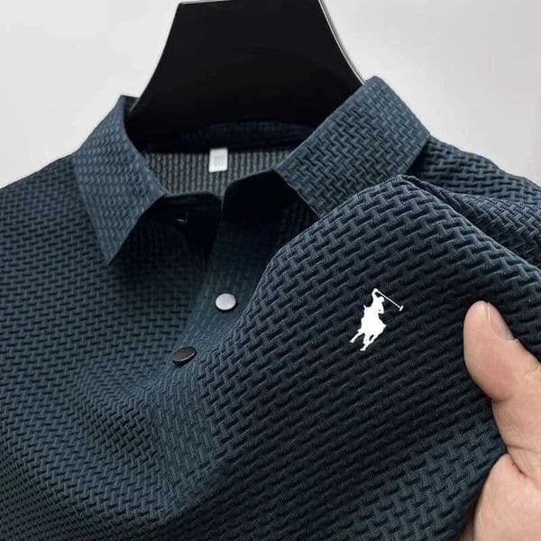 Men's T-Shirts New Spring Summer High Quality Casual Mens Ice Silk Short Sleeve POLO Shirt Fashion Outdoor Comfortable Breathable Top T-shirt X250306