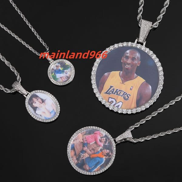 Mossanite Pendant Fashion Custom Photo Pendant Necklace Made of High Quality Moissanite Diamonds with 925 Silver Chain Necklace