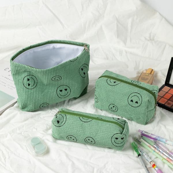 F231M New corduroy three-piece cosmetic bag for women ins style large capacity