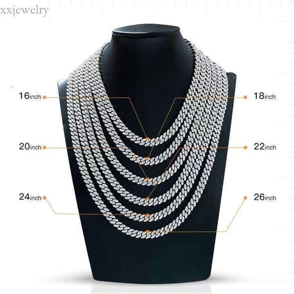 Customized 14mm VVS Moissanite Sterg Sier Cuban Chain Unisex Hip Hop Anniversary Necklace Bracelet For Men