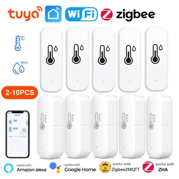 Tuya Smart WiFi Zigbee Temperature And Humidity Sensor Indoor Thermometer Monitor For Home Work With Alexa Google Home Assistant