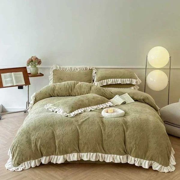 Thickened Warm Rabbit Plush Four-piece Set Bed Sheets Duvet Covers cases Double-sided Suede Cover SetDuvet Cover Set W250310