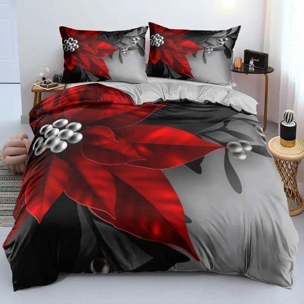 3D Floral Bedding set Duvet/Quilt/Comforter Cover sets Flower Bed Linen Merry Christmas Design Custom King Queen Full Size W250310