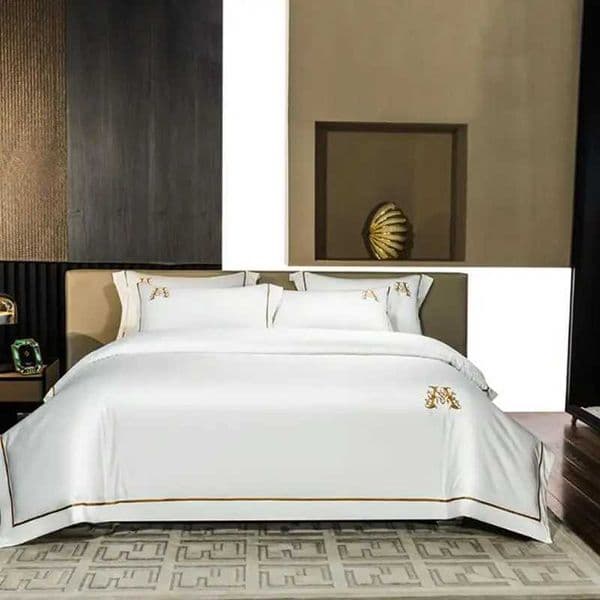 160 thread embroidered in staple cotton four piece set all cotton satin embroidery light luxury bedding set wide edge quilt W250310