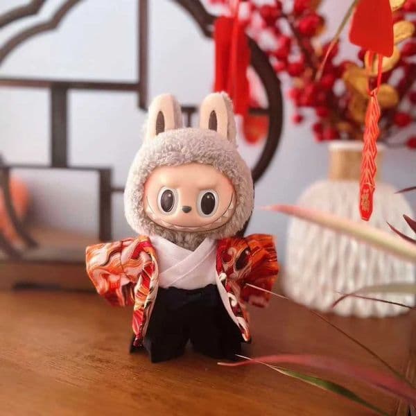 17cm Labubu I II Idol Dolls Cute Mini Plush DollS Clothes Korea Kpop Exo Idol Dolls Overalls Clothing DIY Accessories Gifts X2503117