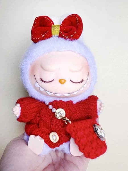 17cm blue clothes outfit Plush doll clothes Macaron Cute Clothing DIY Kid Gift red set Clothes Hair accessories v1 v2 clothes X250311