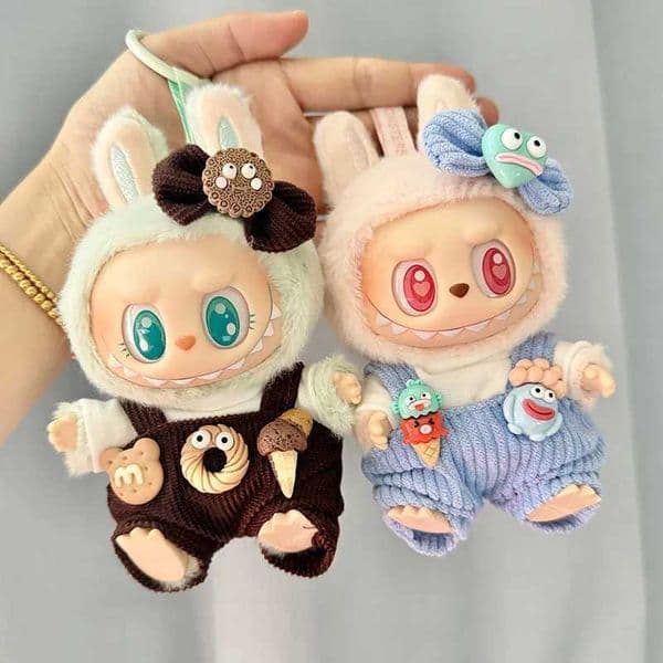 17cm blue clothes outfit Plush doll clothes sweet tube big mouth fish strap pants Macaron Cute Clothing DIY Kid Gift X250311