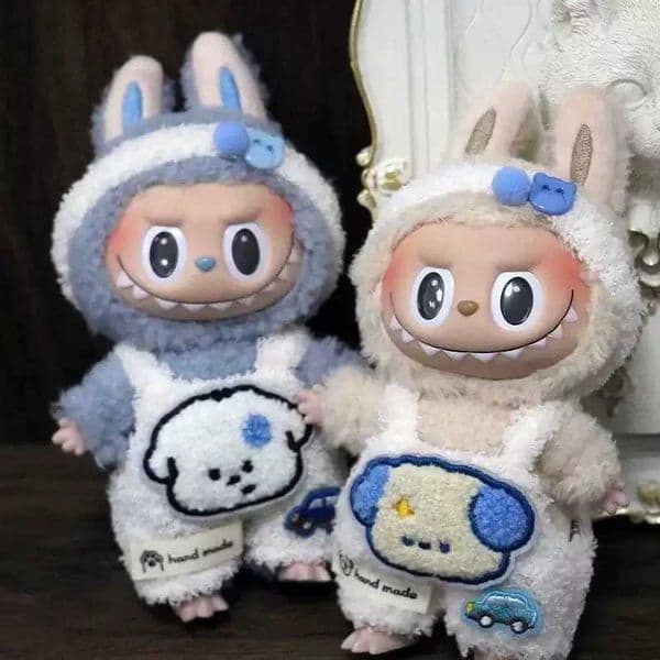 17cm Labubu Idol Dolls Clothes Cute Bib Pants Accessories Korea Kpop Exo Clothing Hoodie Plush DollS Clothes Girls Gifts X250311