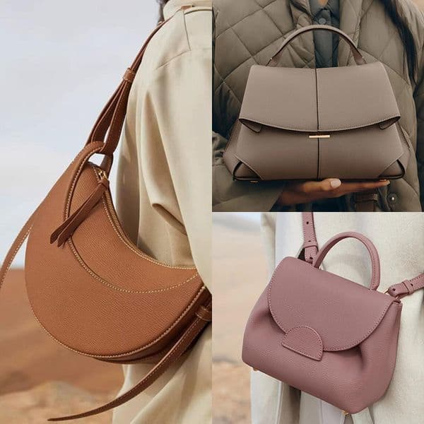 Numero Dix France Female Armpit Dumplings Bag Leather Handbags Crescent Underarm Luxury Designer Messenger Shoulder Bag for Women Mokki Osmo Cyme Tonca Beri Style