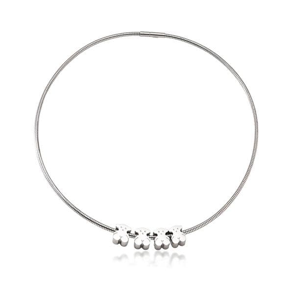 New Fashion Women Silver Gold Stainless Steel Bear Black Letter Love Wire Cartoon Animal Pendant Necklace Sets Jewelry