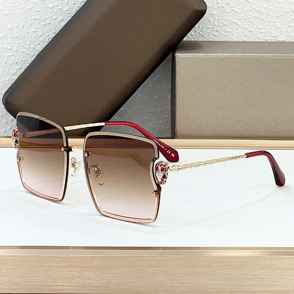 25ss Summer Outdoor Metal Sunglasses Men Designer New Half Frame Design Metal Circular Mirror Legs Retro Style Beach Resort Women Sunglasses BV40078U