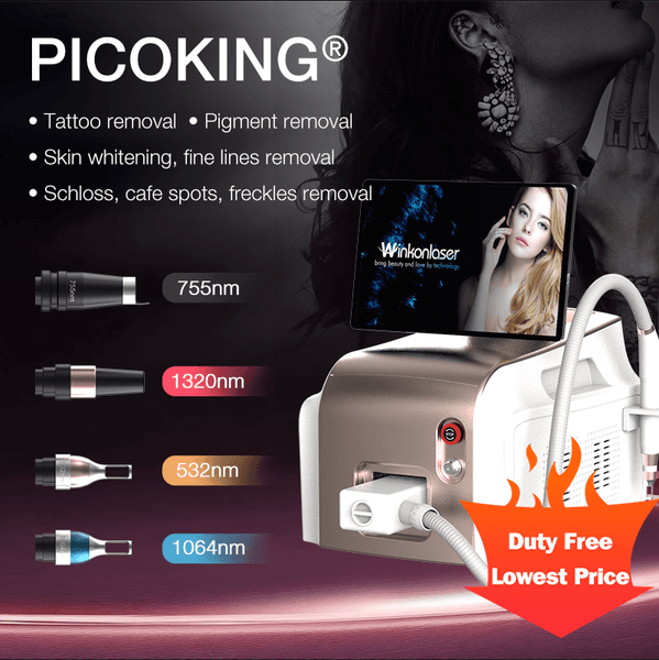 Picosecond Laser Tattoo Removal Machine CE TUV ISO13485 Q Switch Pico 532nm 1064nm ND YAG Laser Machine Carbon Peel