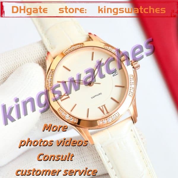 AAA Little Fragrance High quality fashion designer women's watch, watch, quartz movement, stainless steel strap, waterproof and minimalist watch, moissanite watch 35mm