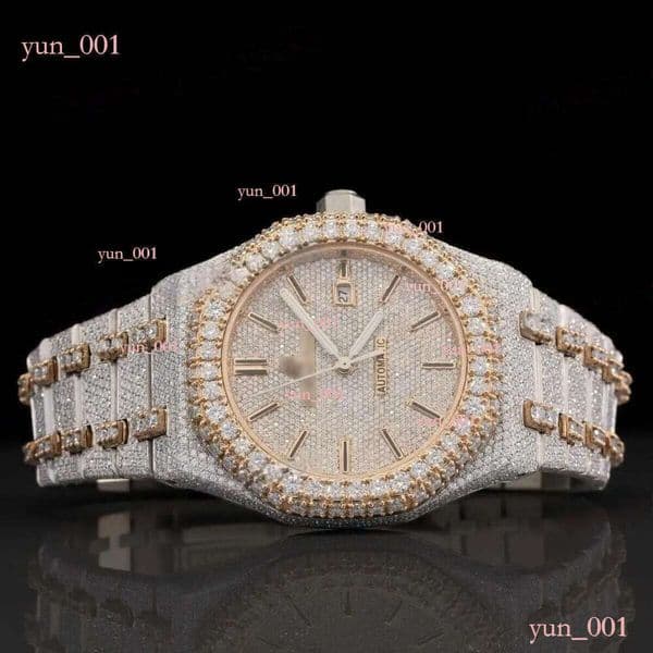 Hip hop rapperWhite gold iced out moissanite dia watch for unisex with using high quality VVS D clarity Dia