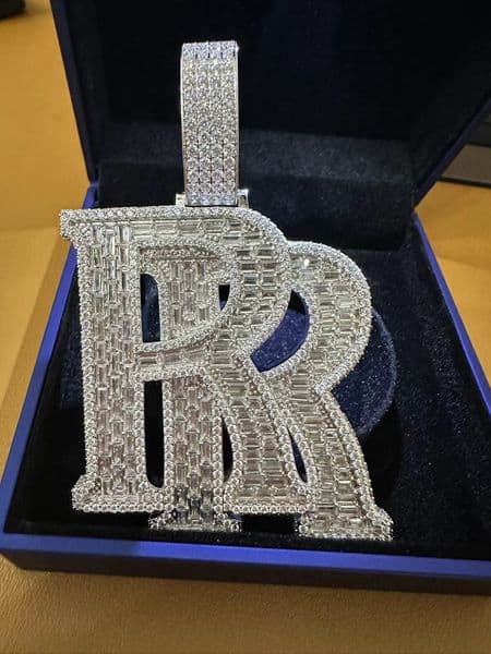 custom pendant cuban Moissanite chain Diamond Pendant Necklace Iced Out Hip Hop Letter Name Pendant Chain For Men Custom Jewelry