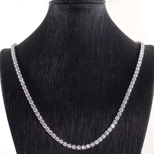 Chain Necklace/Platinum Certified 3mm 4mm 5mm Silica Tennis Necklace Boutique Jewelry Gift for Her