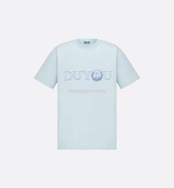 DUYOU Mens COUTURE RELAXED-FIT T-SHIRT Brand Clothing Women Summer T Shirt with Embroidery Logo Slub Cotton Jersey High Quality Tops Tee DY7621