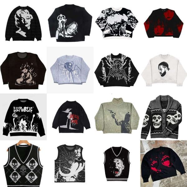 Autumn and winter pullover personalized casual jacquard street loose fitting unisex fashionable sweater gift for man