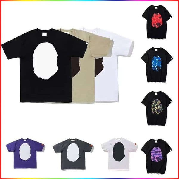 Designer Mens Tshirts High Street Graphic T Shirts For Men Summer Cotton bapetshirts Classic Pattern Decoration Fashion Casual Short Sleeve Round Neck Shark T Shirt