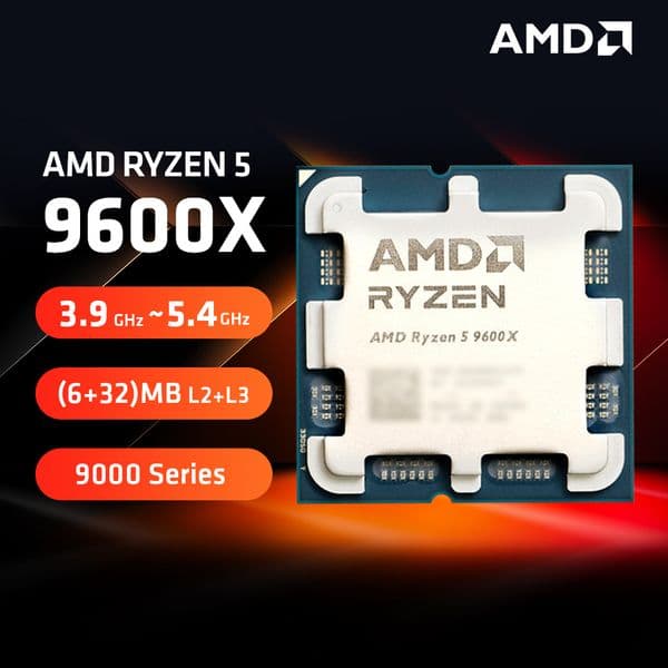AMD Ryzen5 9600X 6 core 12 thread Up to 5.5 GHz 32 MB L3 Cache AM5 ZEN5 PCIe 5.0 DDR5 Ryzen 9000 Series
