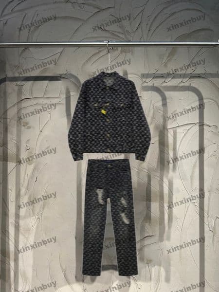 xinxinbuy Men designer Coat Jacket lady embroidery denim sets letter jacquard fabric 1854 long sleeve women Black Dark Blue green M-2XL