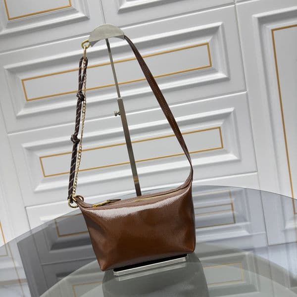 Oil waxed cowhide String Tote Shoulder Bag for Lady Designer Reticules for Women