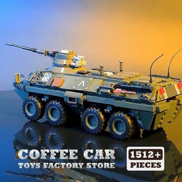 Military Stryker Armored Cars MOC Building Blocks Main Battle Tank Bricks Model Soldier Vehicle Children Toys Adult Boys Gifts W250318