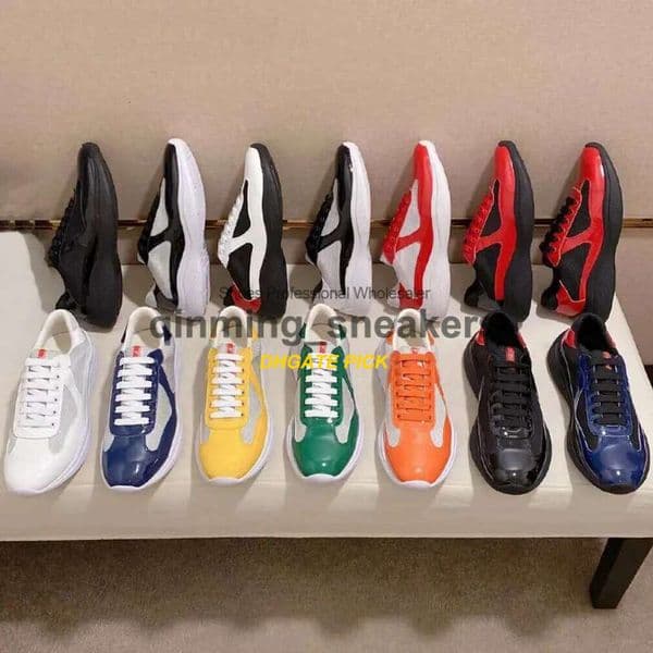 10A Designer Casual Shoes America Cup Xl Patent Sneakers Flat Trainers for Men Leather Nylon Black Mesh Lace-up Outdoor Runner trainer Sport Shoe