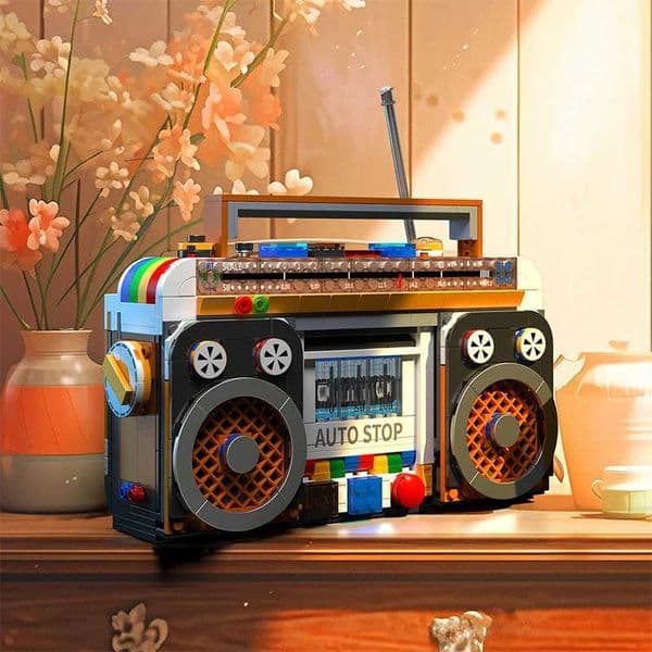 554 color radio model building blocks retro small household appliance assembly blocks DIY toys for decorating childrens holiday gifts W250318